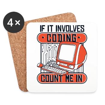 Si cela implique de coder, comptez-moi dans le développeur - Dessous de verre (lot de 4) - blanc - Devant