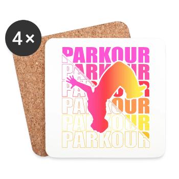 Parkour, Freerunning, Street Workout, Acrobatique - Dessous de verre (lot de 4) - blanc - Devant