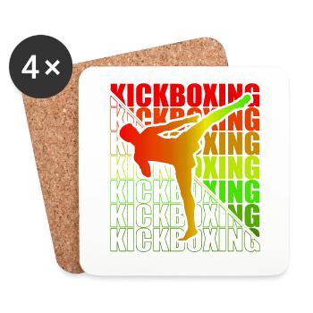 Kickboxer, Martial Arts, Kickboxing, Kickboxing - Coasters (set of 4) - white - Front