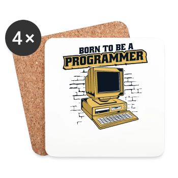 Né pour être un programmeur Développeur Coder - Dessous de verre (lot de 4) - blanc - Devant