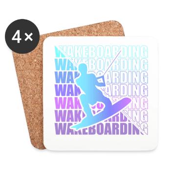 Wakeboard Wakeboarder Wakeboarding Freestyle DNA - Dessous de verre (lot de 4) - blanc - Devant