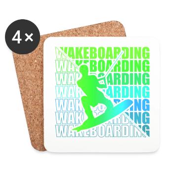 Wakeboard Wakeboarder Wakeboarding Freestyle DNA - Coasters (set of 4) - white - Front