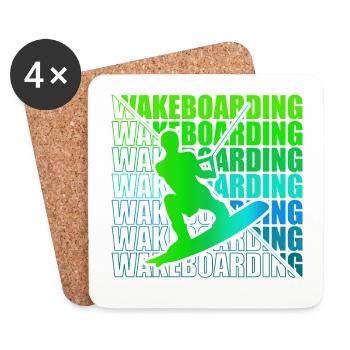 Wakeboard Wakeboarder Wakeboarding Freestyle DNA - Coasters (set of 4) - white - Front