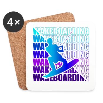 Wakeboard Wakeboarder Wakeboarding Freestyle DNA - Dessous de verre (lot de 4) - blanc - Devant