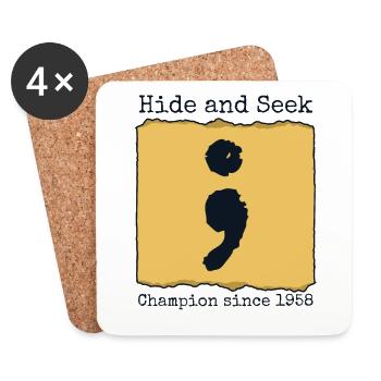 Champion de cache-cache depuis 1958 Développeur - Dessous de verre (lot de 4) - blanc - Devant