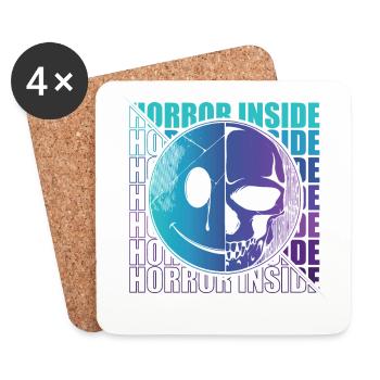 Zombie Horror Horror Film Festival + Halloween - Coasters (set of 4) - white - Front
