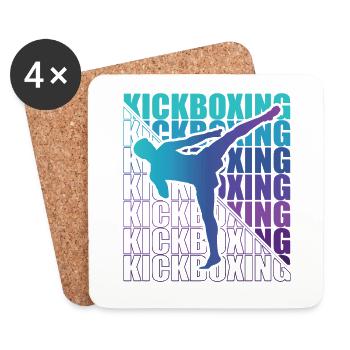 Kickboxer, Martial Arts, Kickboxing, Kickboxing - Coasters (set of 4) - white - Front