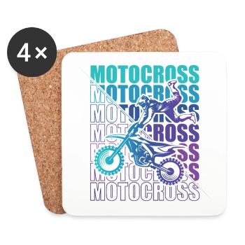Motocross Enduro Motorcycle Freestyle Extreme Sport - Coasters (set of 4) - white - Front