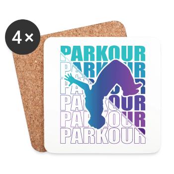 Parkour, Freerunning, Street Workout, Acrobatique - Dessous de verre (lot de 4) - blanc - Devant