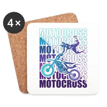 Motocross Enduro Motorcycle Freestyle Extreme Sport - Coasters (set of 4) - white - Front