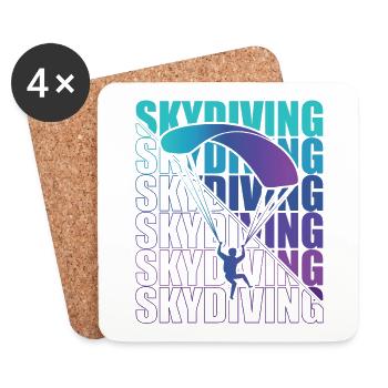 Skydive Freefly Fallschirmspringer Shirt Skydiving - Untersetzer (4er-Set) - Weiß - Vorne
