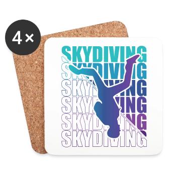Skydive Freefly Fallschirmspringer Shirt Skydiving - Untersetzer (4er-Set) - Weiß - Vorne