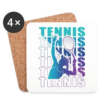 Clothing for Tennis Players Tennis Women Girls - Coasters (set of 4) - white - Front
