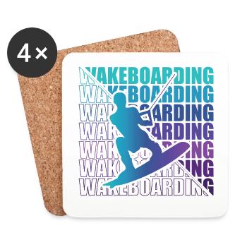 Wakeboard Wakeboarder Wakeboarding Freestyle DNA - Dessous de verre (lot de 4) - blanc - Devant