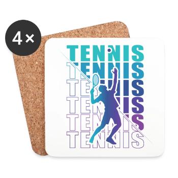 Clothing for Tennis Players Tennis Women Girls - Coasters (set of 4) - white - Front