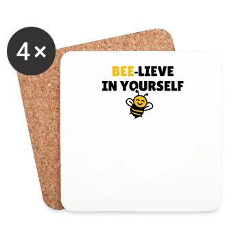 Bee-lieve in yourself - Coasters (set of 4) - white - Front