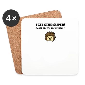 Igel sind super! - Untersetzer (4er-Set) - Weiß - Vorne