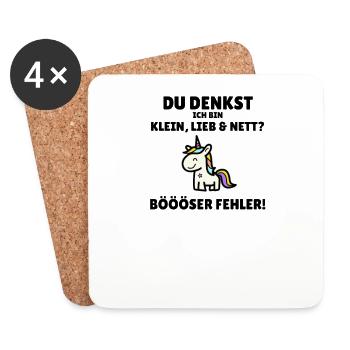 Du denkst ich bin klein, lieb und nett - Untersetzer (4er-Set) - Weiß - Vorne