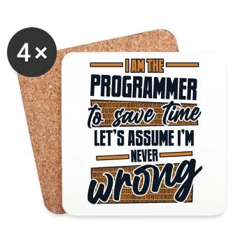 Programmeur Supposons que je ne me trompe jamais de codeur - Dessous de verre (lot de 4) - blanc - Devant