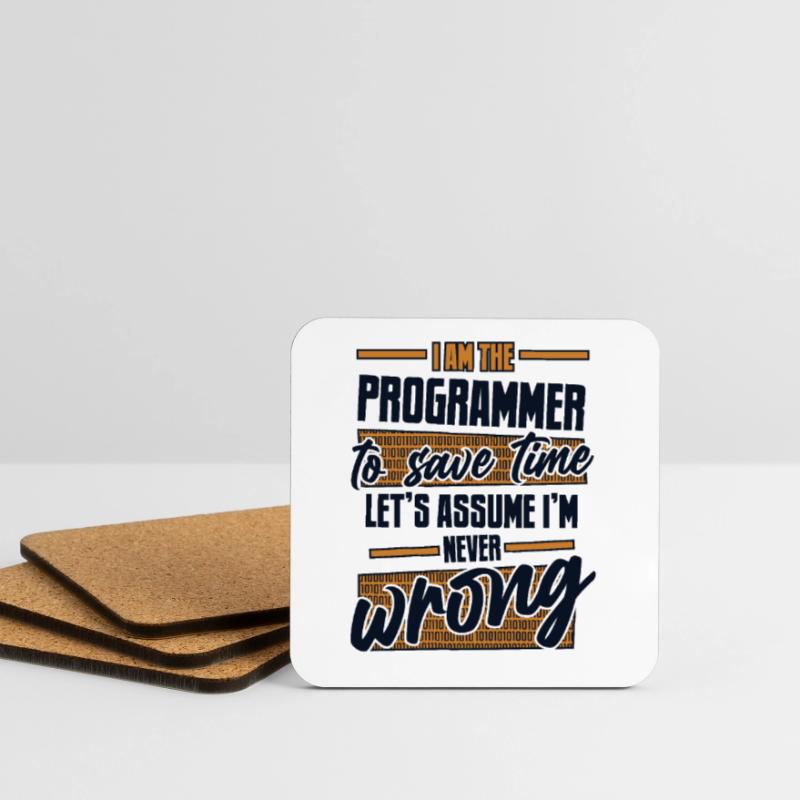 Programmer Let's Assume I'm Never Wrong Coder Untersetzer (4er-Set)