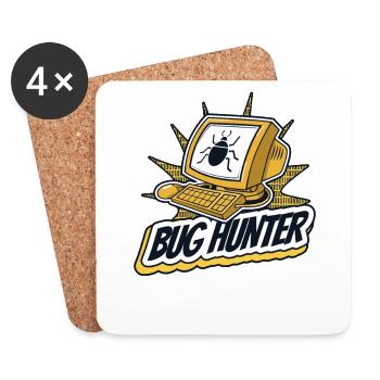 Bug Hunter Ingénieur logiciel Développeur Codeur - Dessous de verre (lot de 4) - blanc - Devant