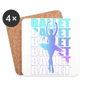Ballet, Ballerine, Fille, Fille, Danse - Dessous de verre (lot de 4) - blanc - Devant