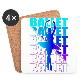 Ballet, Ballerine, Fille, Fille, Danse - Dessous de verre (lot de 4) - blanc - Devant