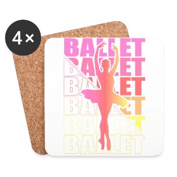 Ballet, Ballerine, Fille, Fille, Danse - Dessous de verre (lot de 4) - blanc - Devant