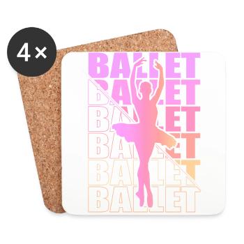 Ballet, Ballerine, Fille, Fille, Danse - Dessous de verre (lot de 4) - blanc - Devant