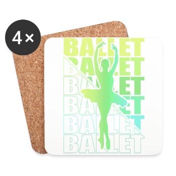 Ballet, Ballerine, Fille, Fille, Danse - Dessous de verre (lot de 4) - blanc - Devant