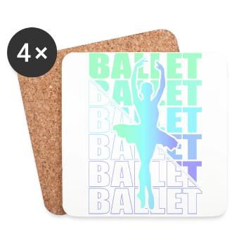 Ballet, Ballerine, Fille, Fille, Danse - Dessous de verre (lot de 4) - blanc - Devant