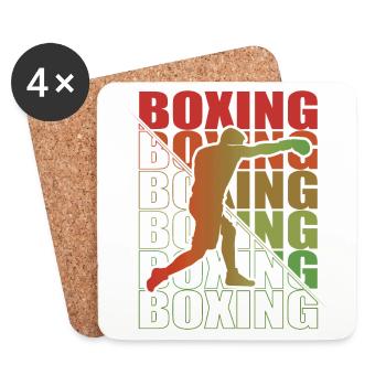 Boxen Martial Arts Boxing Box Club Boxer - Coasters (set of 4) - white - Front