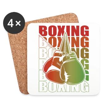 Boxen Martial Arts Boxing Box Club Boxer - Coasters (set of 4) - white - Front