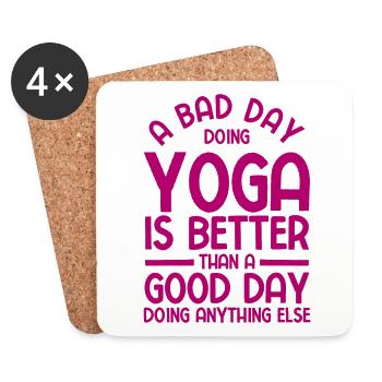 Yogalehrer Spruch Für Yogi Yoga - Untersetzer (4er-Set) - Weiß - Vorne