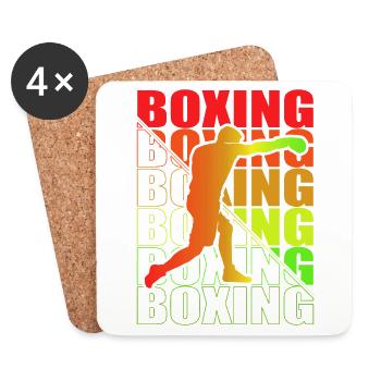 Boxen Martial Arts Boxing Box Club Boxer - Coasters (set of 4) - white - Front