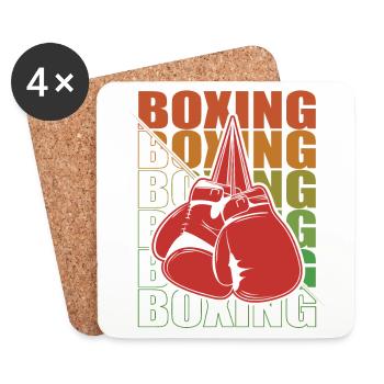 Boxen Martial Arts Boxing Box Club Boxer - Coasters (set of 4) - white - Front
