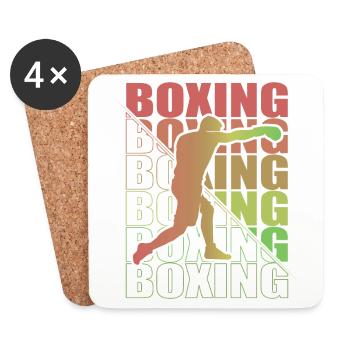 Boxen Martial Arts Boxing Box Club Boxer - Coasters (set of 4) - white - Front