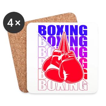 Boxen Martial Arts Boxing Box Club Boxer - Coasters (set of 4) - white - Front