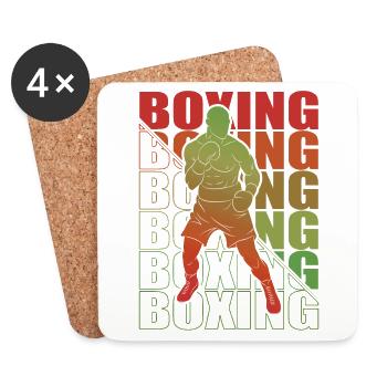 Boxen Martial Arts Boxing Box Club Boxer - Coasters (set of 4) - white - Front