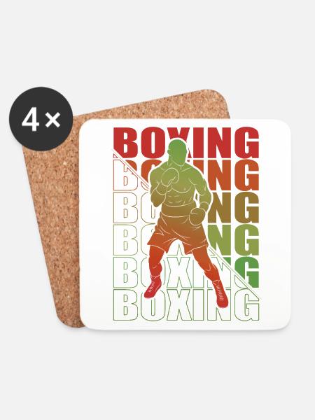 Boxen Martial Arts Boxing Box Club Boxer - Untersetzer (4er-Set) - Weiß