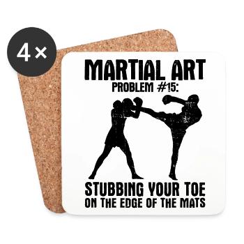 Mixed Martial Arts MMA - Untersetzer (4er-Set) - Weiß - Vorne