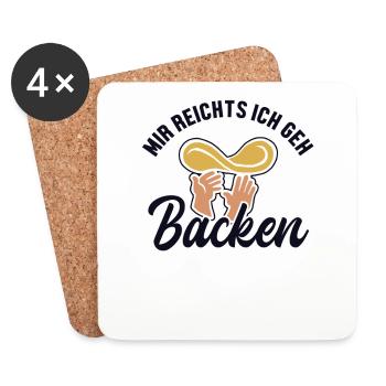 Mir reichts ich geh Pizza backen Pizzaofen Pizza - Untersetzer (4er-Set) - Weiß - Vorne