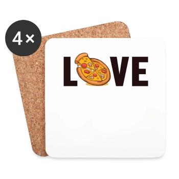 Pizza Love Pizza Tray Pizza Oven Pizza Pizza Maker - Coasters (set of 4) - white - Front