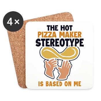 Pizza Maker Stereotype is Based On Me Pizza - Untersetzer (4er-Set) - Weiß - Vorne