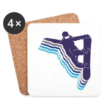 Snowboard Spruch für Snowboarder - Untersetzer (4er-Set) - Weiß - Vorne
