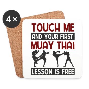 Thaiboxen Muay Thai - Untersetzer (4er-Set) - Weiß - Vorne