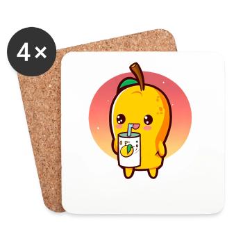 Erfrischende Mango genießt Mangosaft - Untersetzer (4er-Set) - Weiß - Vorne