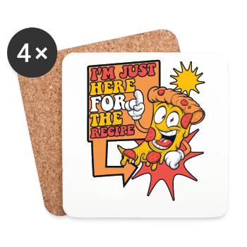 I'm Just Here For The Recipe Pizza Tray Pizza - Coasters (set of 4) - white - Front