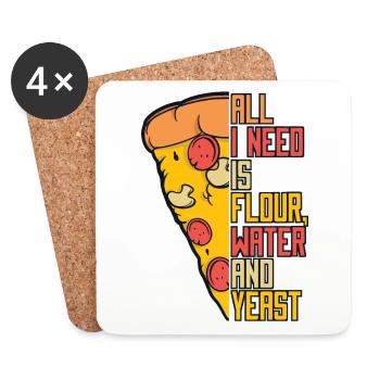 Alls I Need Is Flour Water And Yeast Pizzablech - Untersetzer (4er-Set) - Weiß - Vorne