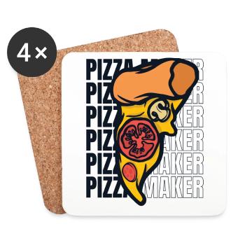 Pizza Maker Pizzaofen Pizza Pizzablech Pizzabäcker - Untersetzer (4er-Set) - Weiß - Vorne